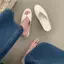 TT 2026 Phong Cách Mới Mùa Hè Nêm Gót Xếp Ly Flip-Flops Nữ Cao Gót Mở Mũi Ngọt Ngào Thoải Mái Sandal