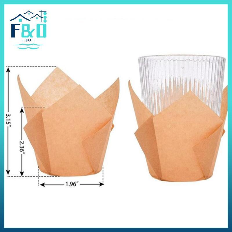 [F & O] 50 Chiếc Cốc Giấy Bánh Cupcake Tulip Muffin Chống Dầu Bánh Cupcake Lót Nướng Muffin Cup Bánh Bọc Trường Hợp Cho Tiệc Tắm Sinh Nhật {vn}