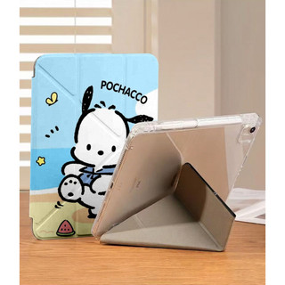 Pochacco beach summer Ốp bảo vệ gập chữ Y cho iPad cho Air 4/5/6/7/8 M3 M5 iPad Gen 11 A16, Pro 11 M4  Chống sốc