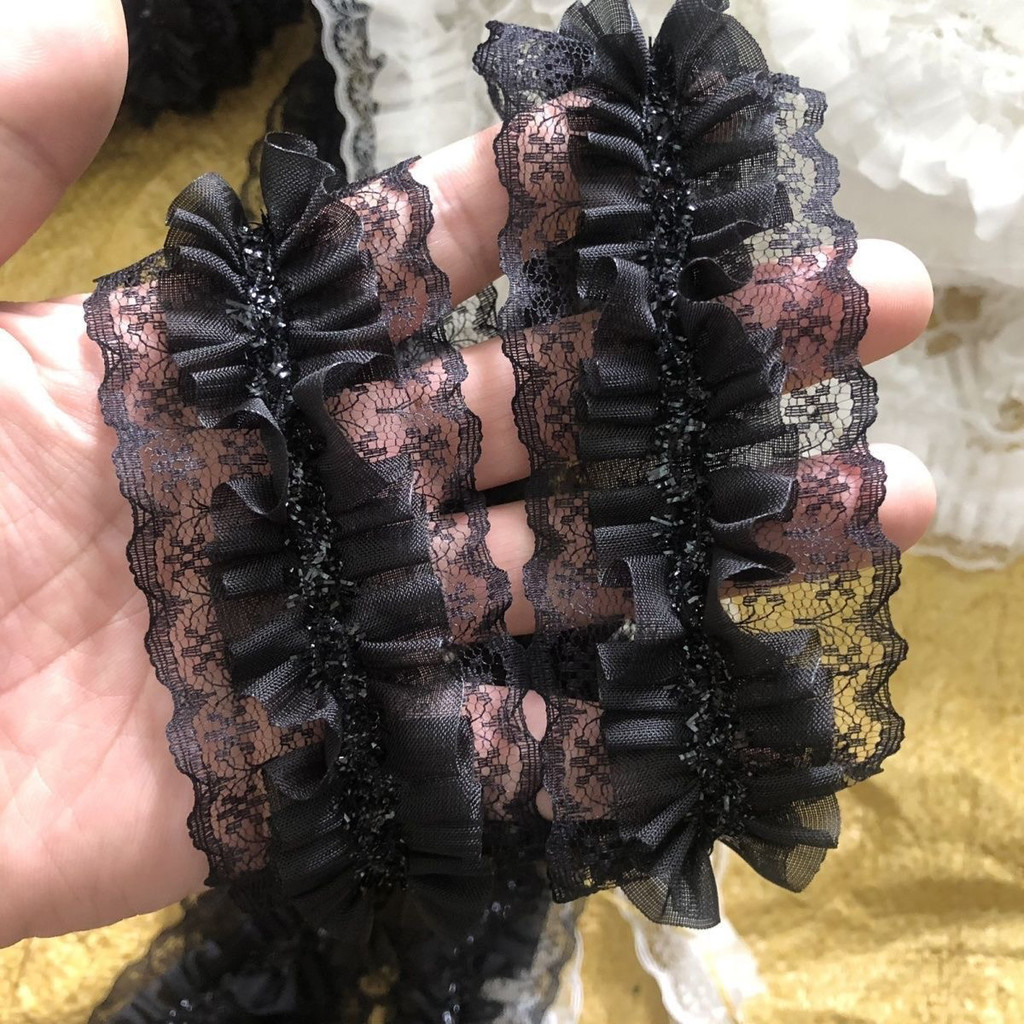 Ruy băng ren 2 lớp - Viền vải cao cấp để viền váy