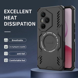 Ốp Điện Thoại Từ Tính Tản Nhiệt Rỗng Cho Honor 400 200 Pro Lite X60 X40 X9C X9B X9A X8C X7C X6C Pro Smart Magic 7 5 Lite Vỏ Thời Trang Bốn Mặt Chống Rơi