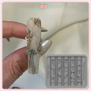 JRP 3D Nơ Khuôn Làm Móng Tay Silicon Kích Thước Hỗn Hợp Nơ Ruy Băng Mềm Dập Tấm Nơ DIY Làm Móng Tay Nghệ Thuật Khuôn Dụng Cụ Trang Trí Mẫu JRP