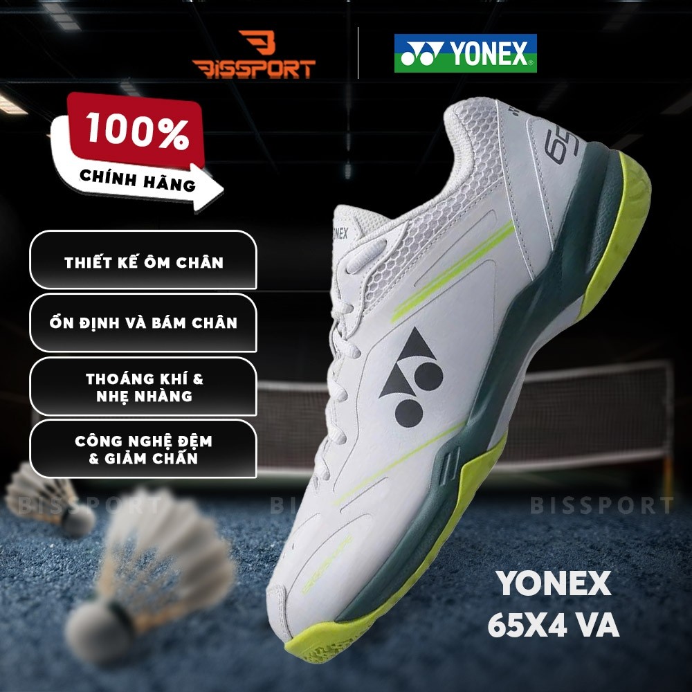 Giày Cầu Lông Yonex 65X4 VA Chính Hãng - Trắng Xanh Lá - Fit Chân - Độ ...