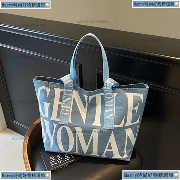 Túi vải in chữ Gentlewoman 2025 Túi đi lại dung tích lớn Túi Tote di động thông thường Túi di động Túi đựng điện thoại di động Túi du lịch Ba lô bên Túi xách Túi mua sắm