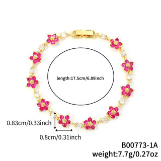 Vòng tay nữ đa màu sắc phong cách châu Âu - Mỹ, trang sức bằng zircon