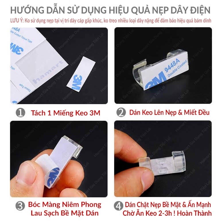 M7 VỈ 20C KEO 3M MỚI Nẹp Cố Định Dây Điện Kẹp Giữ Cáp Sạc Nẹp Dây Điện Chống Rối Dán Tường  MALAN