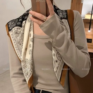 Mới! Khăn vuông retro chất liệu vải lanh cotton đa năng - phù hợp thời trang