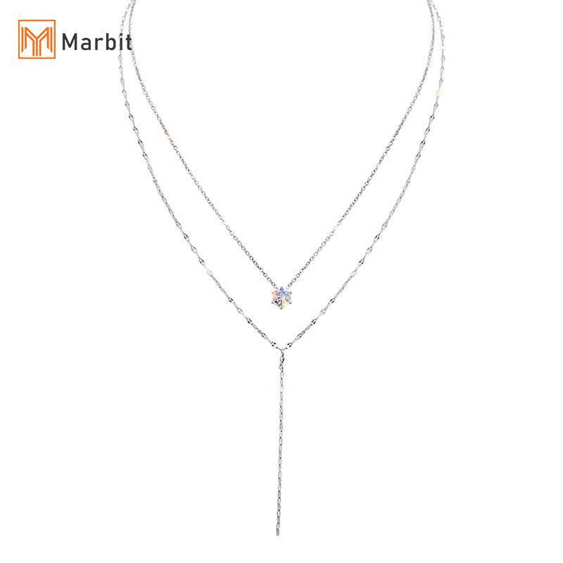 Dây chuyền hình chữ Y sáng bóng như kim cương, phù hợp trang sức cưới cá tính và thời trang