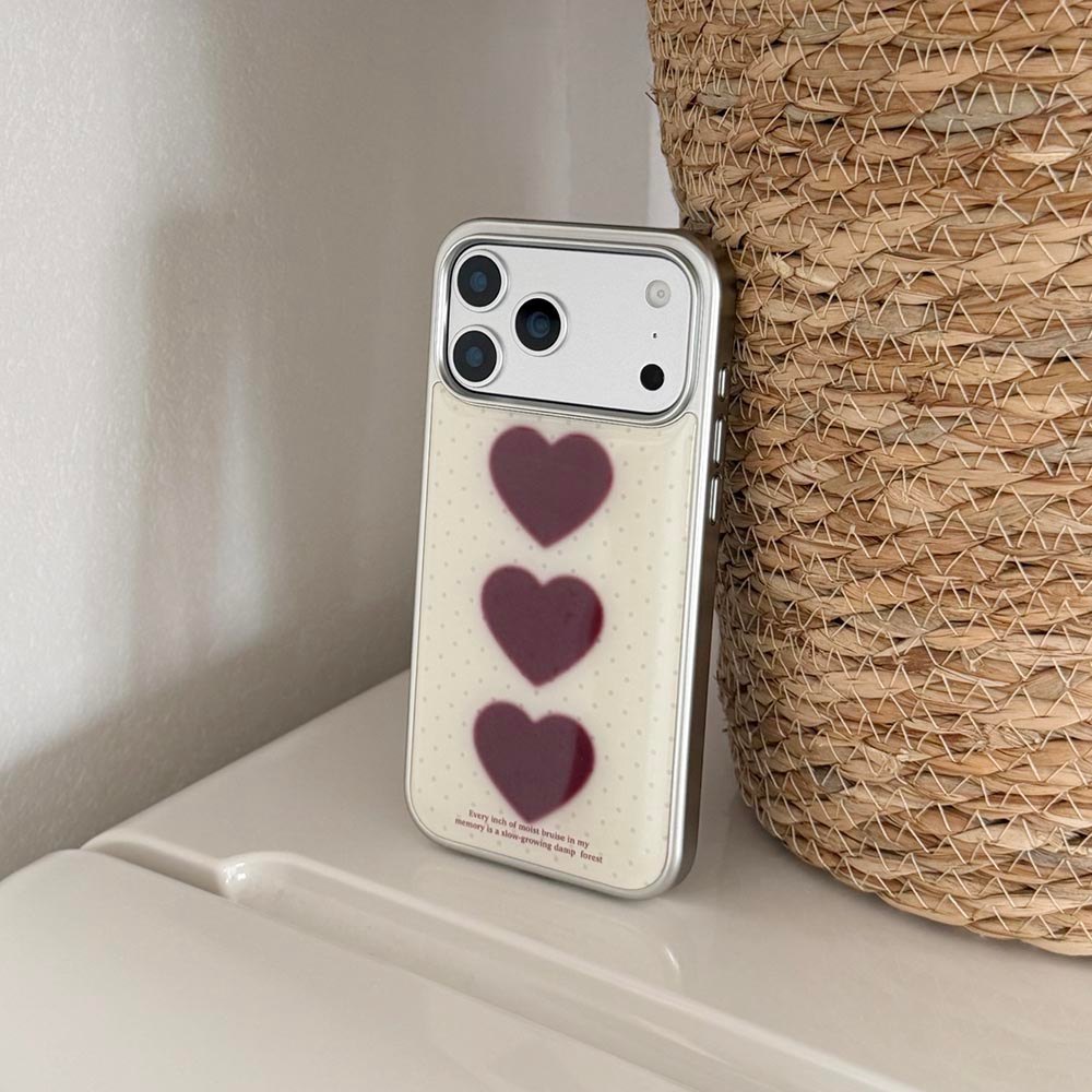 Ốp Lưng Cứng Tương Thích Với iPhone 13 14 14Pro 14ProMax 15 15Pro 15ProMax 16 16Pro 16ProMax 17 17Pro 17ProMax Ốp Họa Tiết Trái Tim Màu Đỏ Rượu Vang