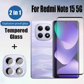 Redmi Note 15 5G 2 trong 1 HD Kính Cường Lực Bảo Vệ Màn Hình Cho Xiaomi Redmi Note 15 Pro + 14 13 Pro Plus 5G Có Ống Kính Máy Ảnh Phim