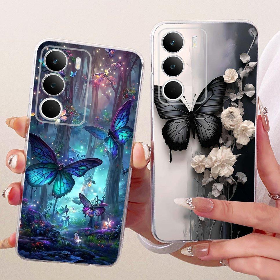 6.67 "Vỏ Silicon Mềm Trong Suốt Cho Realme C71 Global RMX5303 Vỏ Điện Thoại Hoạt Hình Mèo Rồng Hoa Bướm Họa Tiết