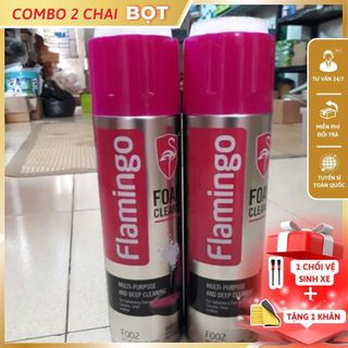 Combo vệ sinh, dưỡng nội thất cho xe ô tô, xe tải Flamingo 650ml dạng bọt
