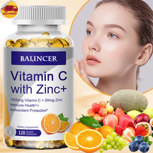 Viên nang Balincer Vitamin C 1000mg và Kẽm 20mg - Thực phẩm bổ sung hỗ trợ miễn dịch mạnh mẽ, hộp 60/120 viên.