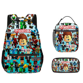 Roblox Học Sinh Tiểu Học Schoolbag Mine Trẻ Em Ba Lô Ba Lô Túi Cơm Trưa Bút