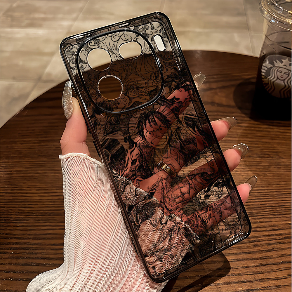 Dành Cho IQOO 15 / 13 / 12 Neo 11 / Neo 10 Z9 Z10 Turbo Pro One Piece Luffy Phác Thảo Mỏng Vỏ Điện Thoại Mềm iQOO Neo 9 Z9X Z8X ‌Ốp lưng trong suốt Bảo vệ Camera Vỏ iQOO chống sốc