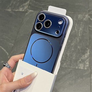 Ốp điện thoại di động hút từ tính cửa sổ lớn mạ cao cấp cho iPhone17 16 15 14 13 Pro Max bảo vệ camera chống sốc chống rơi mặt sau cứng