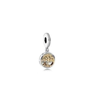 Mặt dây chuyền bạc S925 hình lâu đài và thiên thần máy bay màu hồng gold - dễ dàng lắp ráp và tùy chỉnh