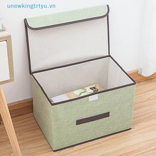 Unewtyu Vải Lanh Giống Như Hộp Bảo Quản Có Thể Gập Lại Cho Sách Và Đồ Chơi Hộp Bảo Quản Chống Bụi Có Nắp VN