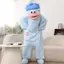 Bộ đồ ngủ có mũ trùm đầu OUSXA, Làm dày kết cấu sang trọng Bộ đồ ngủ Onesie miệng lớn, Bộ đồ ngủ lông cừu san hô mềm mại hoạt hình Unisex