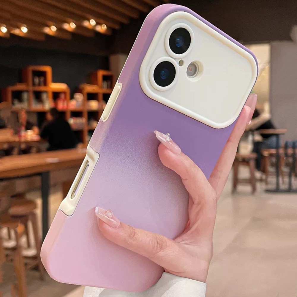 Ốp điện thoại họa tiết mờ màu Gradient 2 trong 1 cho IPhone 17 Pro Max 16 15 14 13 Vỏ bảo vệ chống sốc