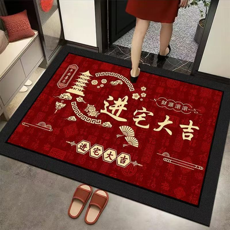 Phong Cách Trung Hoa Lễ Hội Thảm Pha Lê Đỏ Nhung, Thảm Sàn Phòng Khách Lối Vào, Chống Trơn Trượt