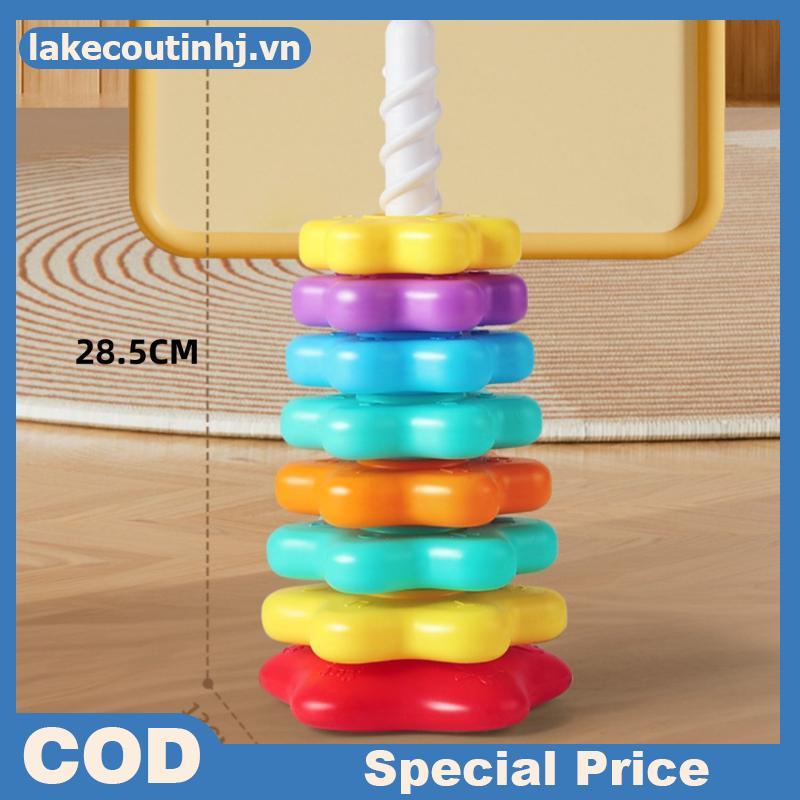 Lu 1 Bộ Montessori Xoay Cầu Vồng Tháp Bé Staing Đồ Chơi Trẻ Em Phát Triển Kỹ Năng Vận Động Trò Chơi Quay Staing Đồ Chơi Giáo Dục Quà Tặng tinhj