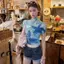 Áo thun ngắn tay phong cách Mỹ, in hình xếp li, dáng slim-fit, phù hợp mùa hè