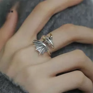 Nhẫn rồng cổ điển Hip Hop có thể điều chỉnh, trang sức tinh tế dành cho nam