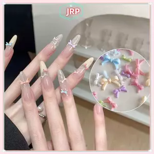 JRP 50 chiếc nơ nhựa mini nhiều màu, ruy băng trang trí móng tay DIY mùa hè, phụ kiện làm móng nghệ thuật