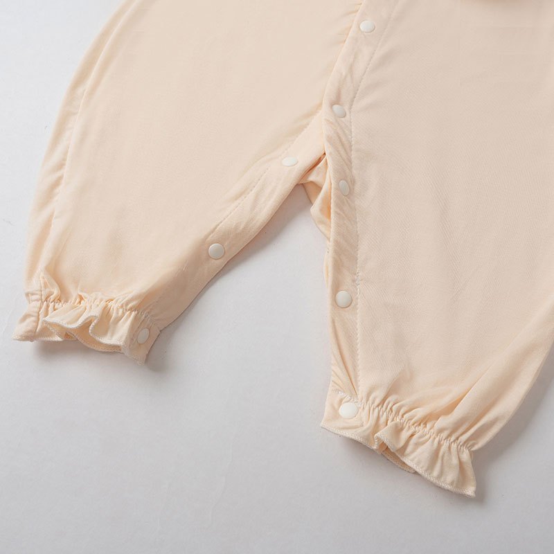 Body chip dài tay bé gái nhún ngực tặng kèm mũ - Unbee Body suit giữ ấm bụng cho bé 0-12 tháng