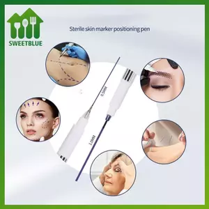 SWEET 1 Cái Phẫu Thuật Đánh Dấu Da Bút Tai Mũi Xuyên Mặt Làm Đẹp Lông Mày Tatoo Lông Mi Ghép Dụng Cụ Trang Điểm Chống Thấm Nước Xanh Trắng n