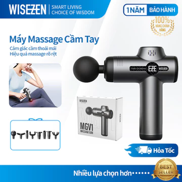 Máy Massage Cầm Tay Wisezen 99 Mức Đấm Cực Mạnh Súng Massage Cổ Vai Gáy Mát Xa Lưng Giảm Đau Bảo Hành 12 Tháng