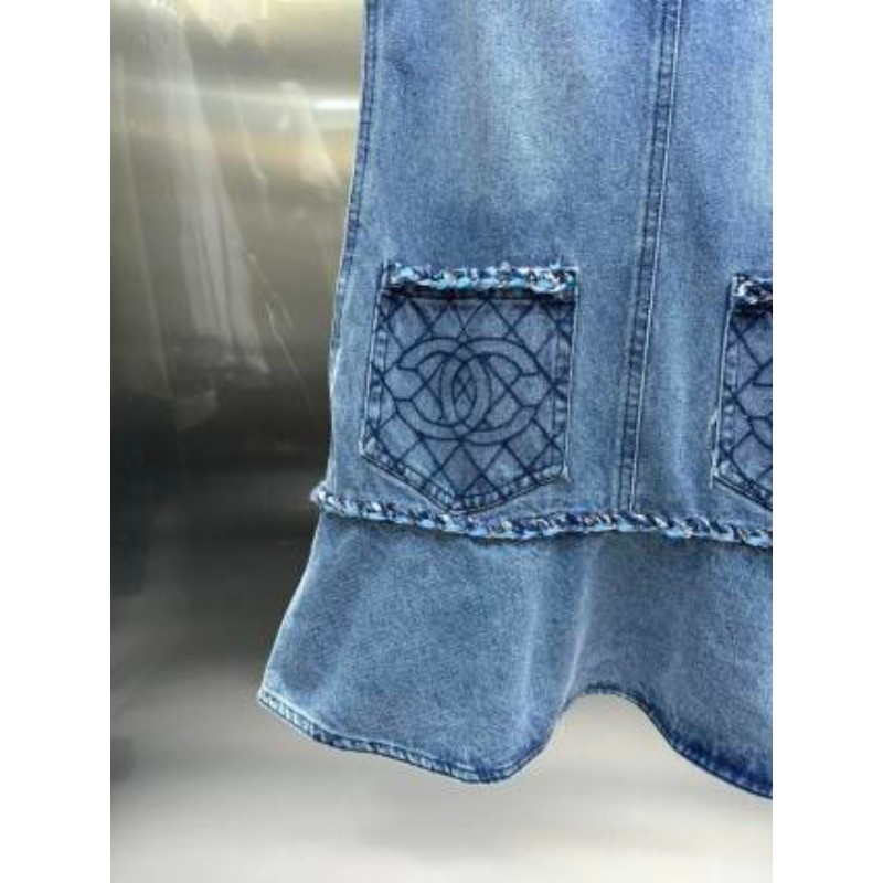 Váy Denim cổ tròn mới dành cho nữ