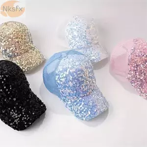 Mũ bóng chày kim sa lấp lánh NKSFX - Chống nắng & thoáng khí, phù hợp cho bé gái và người lớn mùa hè