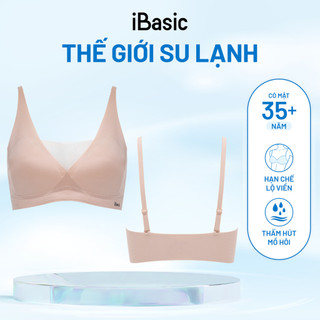 Áo ngực nữ su tàng hình bralette iBasic mút mỏng phối lưới không đường may không lộ viền BRAY112