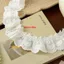 TOPTOOLCX Vải Ren, Thiết Kế Ruffle Trắng Ruffle Ren Viền, Phụ Kiện Quần Áo Chiều Rộng 4cm Vải Cotton Viền