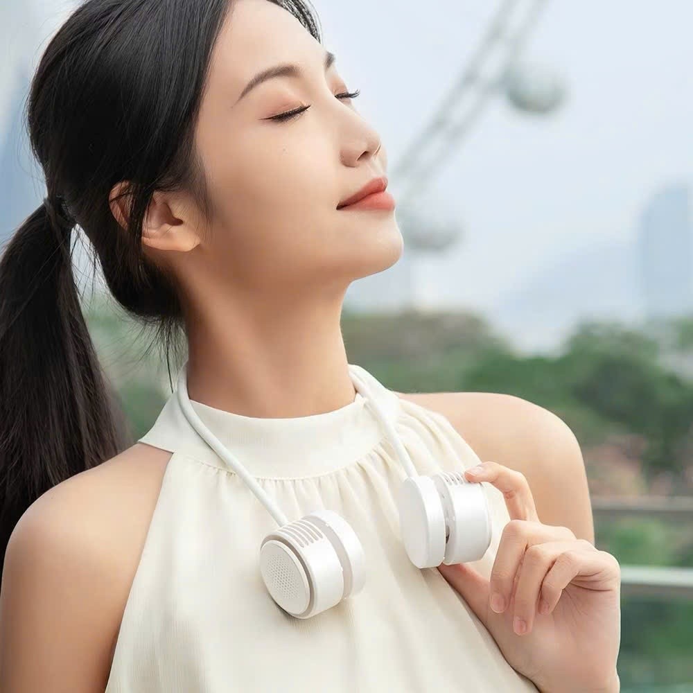 [Chính Hãng] Quạt Đeo Cổ Không Cánh WiWU Twins Wi-FS014 - Uốn Dẻo Linh Hoạt, Động Cơ Turbo 3 Cấp Độ Gió Siêu Êm