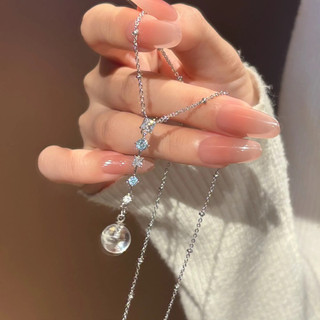 Vòng cổ zircon và pha lê trong suốt bóng mượt, phong cách Hàn Quốc ngọt ngào cho cô gái thời trang