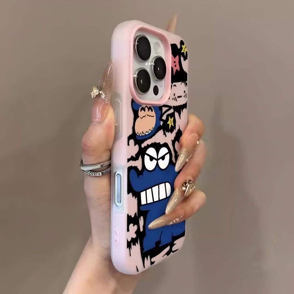 Ốp lưng Iphone Cảm giác da, chống rơi, Crayon Shin-chan quái vật rồng cho iPhone 16  15 11 12 13 14 pro max 7 plus xr xs