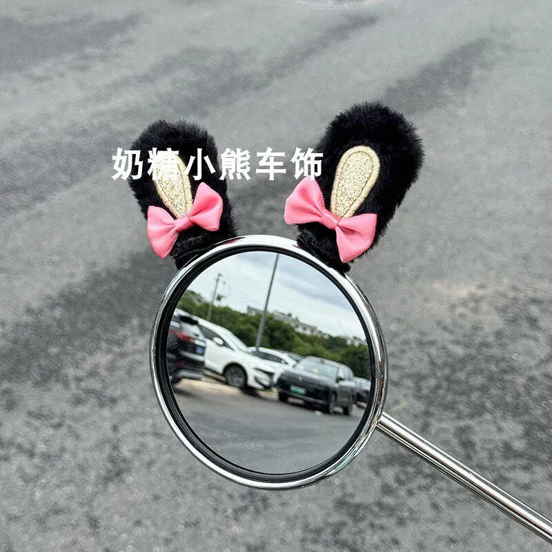 Gương Chiếu Hậu Miếng Dán Thỏ Xe Máy Miếng Dán Điện Loại Bỏ Sang Trọng Tai Mũ Bảo Hiểm Búp Bê Thỏ Trang Trí Cung Nhanh Ma Thuật