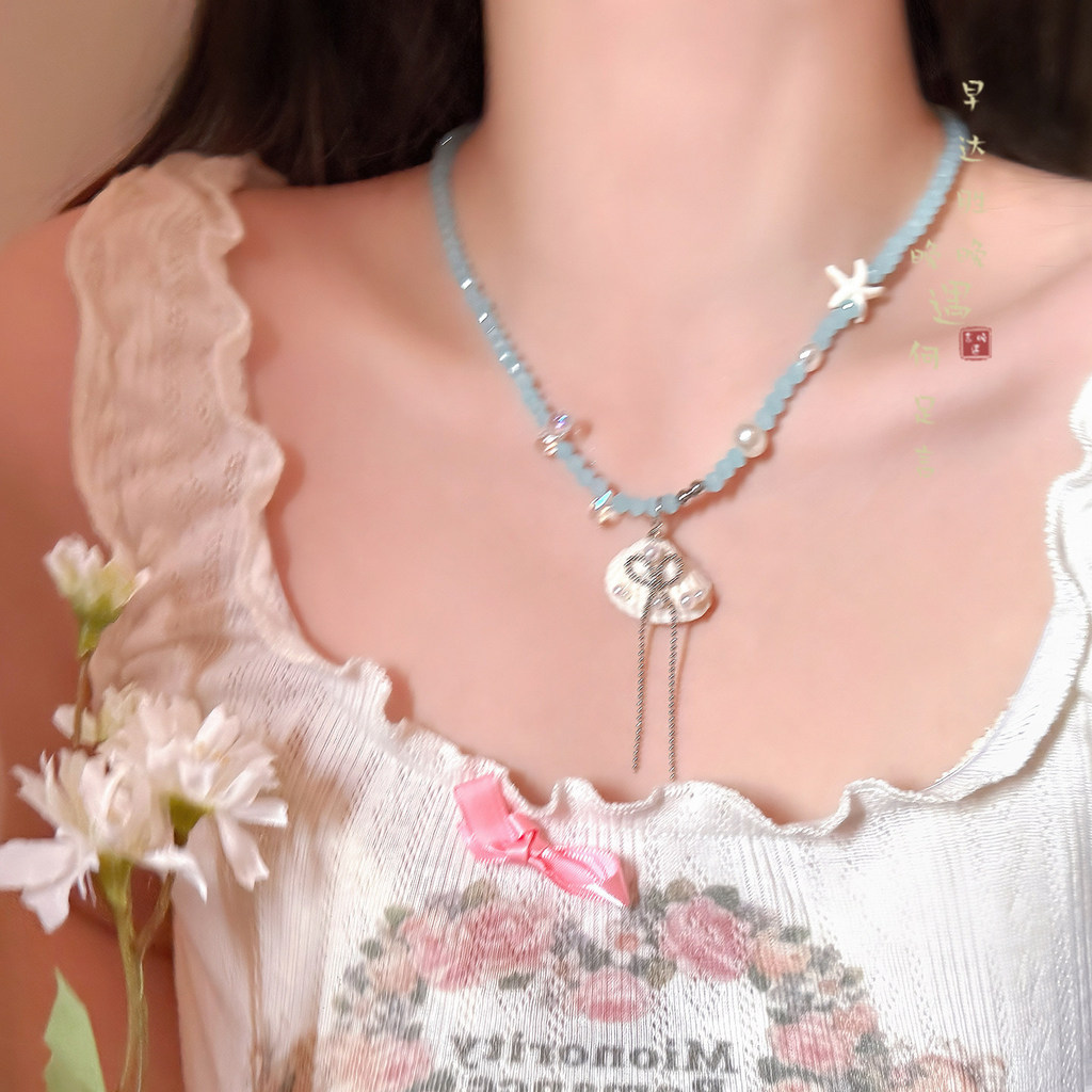 Vòng cổ đính cườm vỏ phong cách nghỉ mát - Phụ kiện thời trang cho nữ