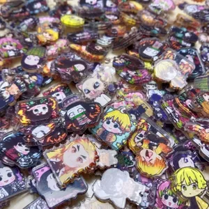Demon Slayer Mini Acrylic Flatbacks - 2cm & 4cm Anime Nhân Vật Trang Trí Vỏ Điện Thoại, DIY Slime Shaker Charms, Đồ Dùng Thủ Công Bằng Nhựa