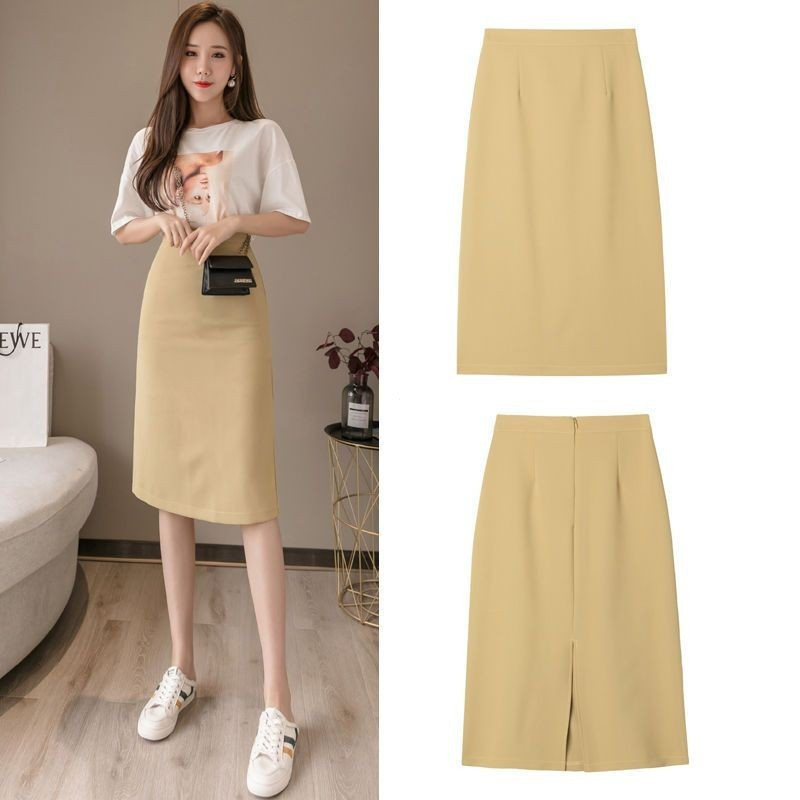 Váy bút chì midi đen dành cho văn phòng, thiết kế bodycon