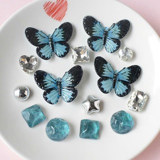 Set Charm Bướm Xanh Đá Pha Lê Cao Cấp – Thiết Kế Tinh Xảo Lấp Lánh Sang Trọng Phong Cách Luxury Trang Trí Dép Đẳng cấp