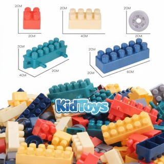 Hộp lắp ghép 520 chi tiết  KidToys – bộ xếp hình công viên giải trí phát triển tư duy cho bé