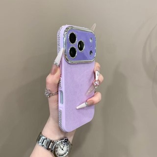 Ốp điện thoại kim cương và hồng lấp lánh sang trọng cho iPhone 1716 15 14 13 Pro Max camera chống sốc chống rơi mặt sau cứng