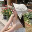 Mũ bóng chày Springevenstar dành cho bé gái với vành lớn và nơ, dễ gấp gọn, phù hợp đi biển mùa hè