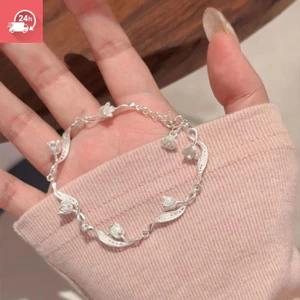 Tính khí thời trang Ringflower - Vòng tay nữ màu vàng trắng trong suốt