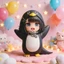 Gugu Gaga Chim Cánh Cụt Nhỏ Quản Lý Hình Mô Hình Ark Nhà Ga Mô Hình Đồ Chơi Trang Trí Búp Bê