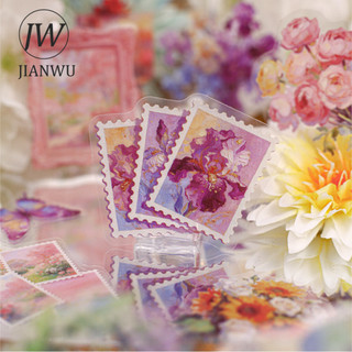 JIANWU Dream Among Flower Series Vintage Tranh Hoa Vật Liệu Phong Cảnh Cắt Dán PET Sáng Tạo DIY Tạp Chí Văn Phòng Phẩm